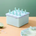 Molde de helado de silicona casero paletas caja molde DIY herramienta de fabricar - 8 compartimentos / Verde Púrpura