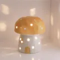 Ceramic mushroom night light creative table lamp bedroom bedside ambiance decorative gift - Yellow