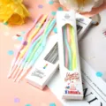 Colorful wavy birthday cake candles in sweet pastel colors for party baking and dessert decor. - Colorful Curved Candle