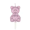 Diamond Bear Birthday Cake Candle Pink Cute Party Topper Decoration Gift Ideal Kids Party - Rose Gold