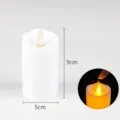 White LED electronic simulation candle with swinging flame, height 9cm diameter 5cm home decor light - Flickering Candle 5x9 White