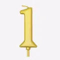 Gold Number 1 Birthday Candle Cake Topper Glitter Numeral Candle Party Celebration Decor - Number 1