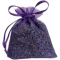 Purple organza bag filled with dried lavender flower grains, ideal for car and wardrobe freshener. - Mesh Bags / 10.00g