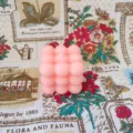 Pink bubble candle detail shot, aesthetic cube shape soy wax candle for home decor. - Large Rubik's Cube Candle - Pink Rose / Pink
