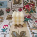 Aesthetic white bubble cube scented candle detail, geometric design, perfect home decor prop. - Large Rubik's Cube Candle - Ivory Vanilla / Ivory