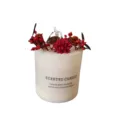 Vela aromática con bayas rojas secas y decoración floral, regalo de Navidad ideal para casa. - Primavera Fina / 7.5*10cm