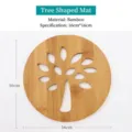 Mantel individual aislante de madera para mesa, base redonda de bambú resistente al calor y ollas. - Mantel Individual Calado Árbol 16cm