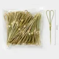 Palillos de bambú decorativos para fruta postre aperitivos paquete de 100 unidades - 12cm 100 Pcs Pinchos de Tijera Verdes