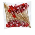 Christmas wooden fruit picks 12cm 100pcs decorative bamboo toothpicks for party food appetizers - 12cm 100 Pcs Santa Claus Skewers
