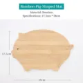 Cute pig shaped bamboo heat insulation mat, kitchen table placemat, 17.5x28cm pot holder - Pig Solid Bamboo Place Mat
