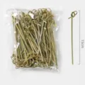 Bamboo knot skewers 15cm eco-friendly decorative fruit picks party cocktail toothpicks 100pcs - 15cm 100 Pcs Bow Knot Skewers