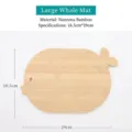 Cute whale shaped wooden insulation mat bamboo hot pad for kitchen dining table tableware. - Large Whale Solid Bamboo Place Mat