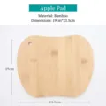 Wooden apple-shaped heat resistant mat, natural nanmu wood table pad for kitchen hot dishes. - Apple Solid Bamboo Place Mat