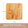 Square Bamboo Hot Pad Coaster 12x12cm Heat Resistant Table Mat for Kitchen Bowl Pot - 12cm Square Orchid Solid Mat