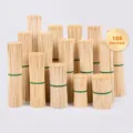 brochetas de bambú para barbacoa olla caliente palitos de madera naturales 100 pcs - 200 Piezas-4.0mmx15cm Punta Simple