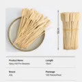Disposable bamboo skewers for BBQ, Oden and Bobo chicken, 18cm length, 100 pieces per pack. - 18cm (100 Pcs)