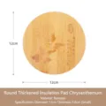 Round wooden insulated mat, made of nanmu wood, 12cm diameter, anti-scalding table pad. - 12cm Round Chrysanthemum Solid Mat