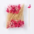 Palillos para Cóctel Flamenco 13cm de Madera Brochetas de Frutas Bambú 100pcs - 13cm 100 Pcs Pinchos de Flamenco