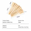 Brochetas de bambú desechables para frutas, palillos de cóctel, 15cm de longitud ecológicas. - Brocheta de Paleta 15cm 200 Piezas