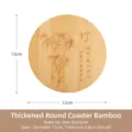 Round bamboo insulated mat, 12cm heat resistant hot pot pad, wooden table coaster for kitchen. - 12cm Round Bamboo Solid Mat