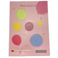 Creative greeting card with candle and match design, pink balloon pattern for celebration. - F15-5 Pink Semicircle Greeting Card Candle