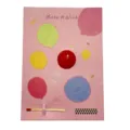 Creative greeting card with candle and match, pink romantic balloon design for confession. - F15-6 Red Semicircle Greeting Card Candle