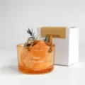 Crystal stone aroma diffuser set with glass jar, cinnamon and natural decorative elements. - Vibrant Orange Crystal Diffuser