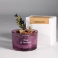 Crystal stone aroma diffuser set with purple glass jar, wooden chips and elegant gift box. - Sunset Purple Crystal Diffuser