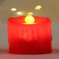 Candela elettronica LED rossa senza fiamma per decorazione domestica, festa, Natale e nozze. - Candela a gocciolamento sottile 5x9 rossa