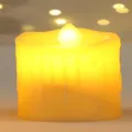 Candela elettronica LED di simulazione fiamma gialla tremolante decorazione matrimonio - Candela a gocciolamento sottile 5x9 avorio