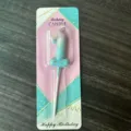Gradient number 1 birthday candle with gold speckles, cute cake topper for party celebration. - Number 1 / Pink Blue Gradient
