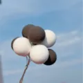 Set de mini adornos para tarta de globo en blanco y negro para decoración de fiesta de cumpleaños. - Negro y Blanco