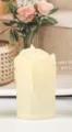 Candela elettronica LED avorio stile gocciolante senza fiamma luce decorativa per nozze - Candela a gocciolamento spesso 5x9 avorio