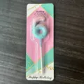 Candela di compleanno numero 6 sfumata con pois dorati, decorazione torta rosa e blu. - Numero 6 / sfumatura rosa-blu