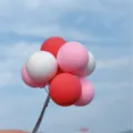 Topper para tarta de globo colorido estilo ins para fiesta de cumpleaños decoración - Rojo Rosa Blanco