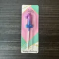 Candela di compleanno numero 1 sfumata con finitura glitterata, perfetta per torte. - Numero 1 / Viola Sfumato