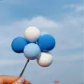 Decoración de pastel de globo colorido, esfera azul y blanca para fiesta de cumpleaños. - Azul Oscuro Azul Claro y Blanco