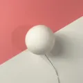 White clay balloon cake topper decoration, minimalist spherical dessert accessory for party. - White Clay Balloon Cake Topper (1 Pc)