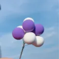 Mini globo tarta topper morado y blanco bolas de espuma fiesta de cumpleanos decoracion - Púrpura Blanco