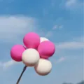 Rosa Blanco Globo Torta Topper Lindo Niños Cumpleaños Fiesta Postre Mesa Decoración - Púrpura fluorescente