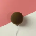 Brown clay balloon cake topper, cute dessert decoration for birthday party and baking setup. - Coffee Brown Clay Balloon (1 Pc)