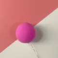 Pink clay balloon cake topper, sweet dessert decoration plug-in for birthday party - Macaron Light Fluorescent Purple Clay Balloon (1 Pc)
