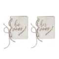 Set di libretti per voti nuziali in legno con spago, dettaglio di oggetti di scena. - 7.5*10cm / Stile 3 (Coppia)