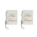 Dettaglio di piccoli libretti promesse matrimonio in legno, rilegatura iuta rustica. - 7.5*10cm / Stile 4 (Coppia)
