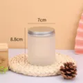 Frosted glass candle jar with aluminum lid, empty container for aromatherapy candles. - 200ml Frosted Bottle