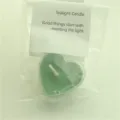 Heart shaped scented tealight candle in green wax with cute package for romantic day. - Dark Green