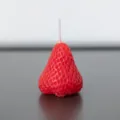 Red strawberry shaped scented candle for home decor and party gifts, soy wax cute candle. - L / Red