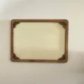 Wooden DIY embroidery frame rectangular craft blank wooden piece with traditional corner carvings - 7x9cm Distressed Patterned Rectangular