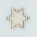 Étoile en bois brute pour loisirs créatifs, cadre de broderie DIY et aimant de réfrigérateur. - Étoile à six branches 7,8*9 cm
