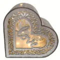 Wooden heart card box for wedding hollow sign in box card holder with warm LED lights - JM01916